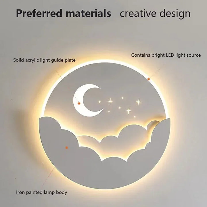Skanto | LED vegglampe med måne og stjerner