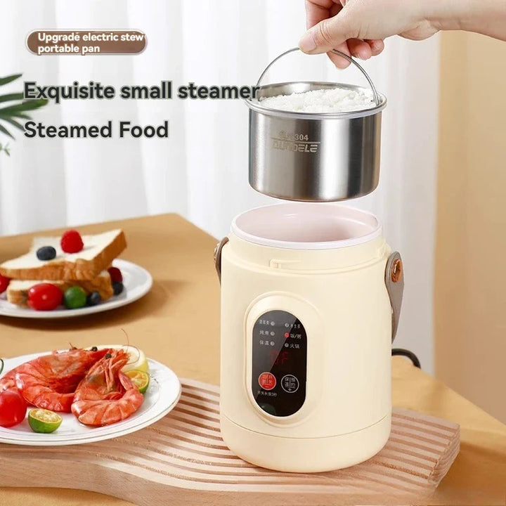 Skanto | NutriCook One Elektrisk Mini Koker 1L | Bærbar Langsom Koker & Suppe Maker | Smart Timer Funksjon | For Kontor & Hjem