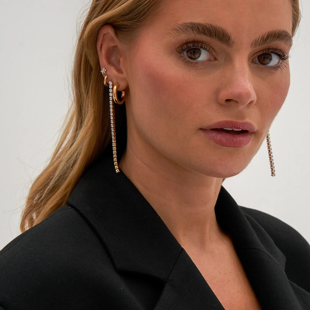 Skanto | 18k Delikat Diamant Tassel Øredobber