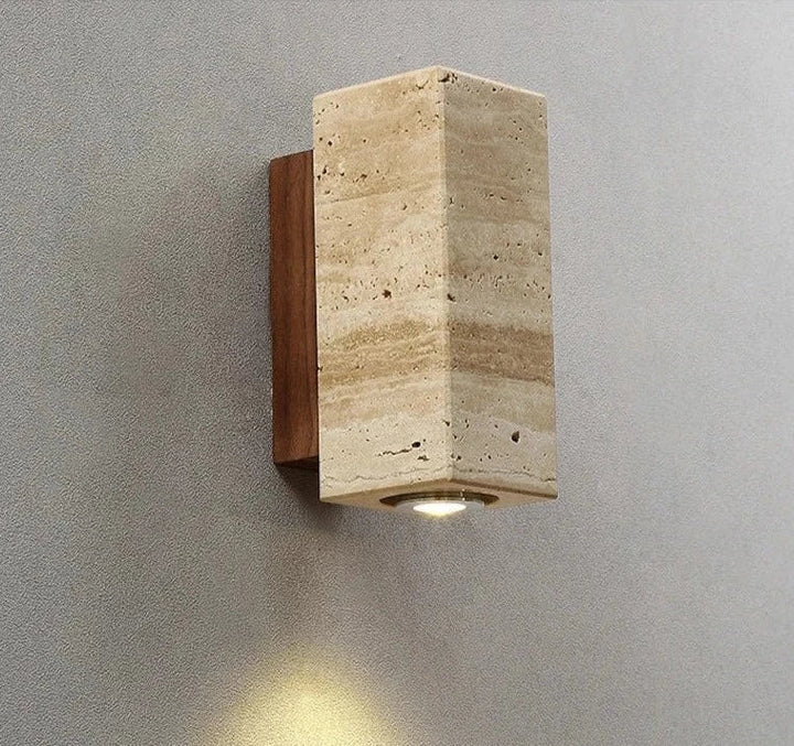 Skanto | Moderne Naturlig LED Vegglampe laget av Travertin