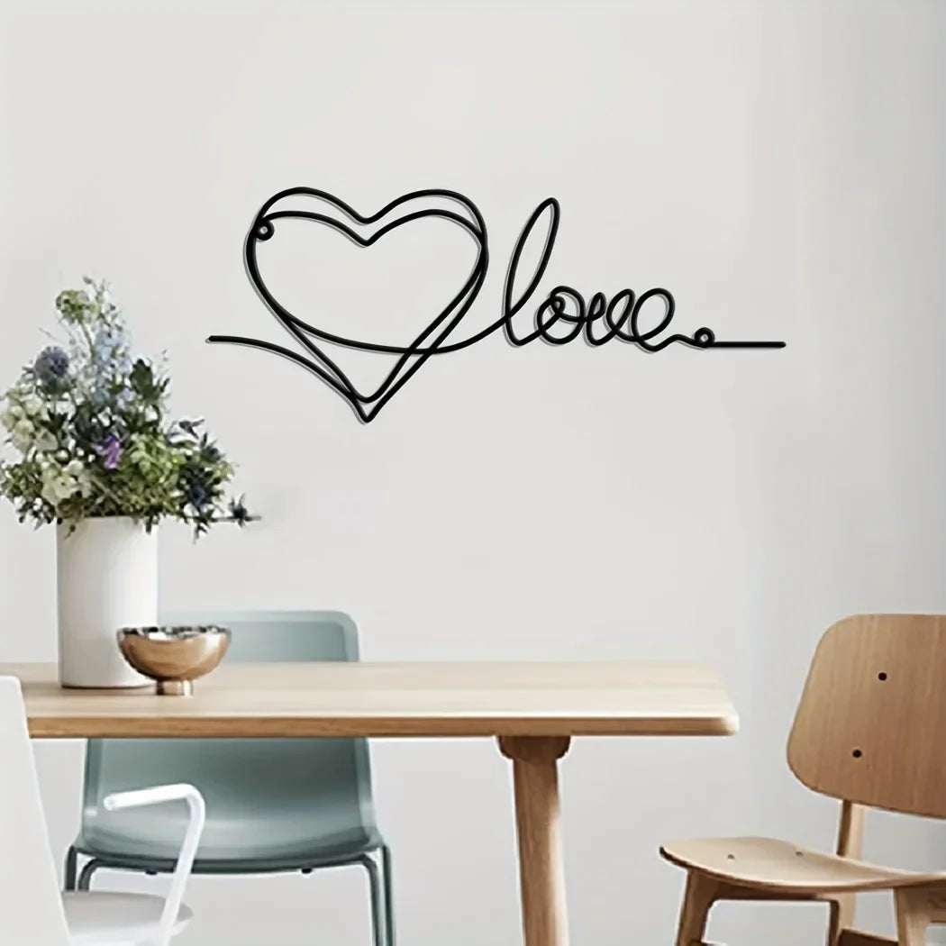 Metal Love Heart 3d Veggdekorasjon For Soverom Stue Søt Moderne Hjem Kunst Dekor | Skanto