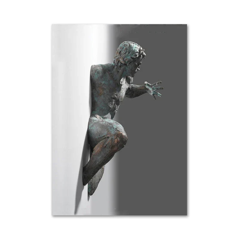 Moderne Urban Abstrakt Jern Statue Veggkunst Fine Art Lærredstrykk 3d Visualisering Figur Kunstbilder For Minimalistisk Leilighet Veggdekor | Skanto
