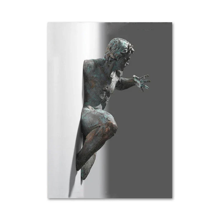 Moderne Urban Abstrakt Jern Statue Veggkunst Fine Art Lærredstrykk 3d Visualisering Figur Kunstbilder For Minimalistisk Leilighet Veggdekor | Skanto