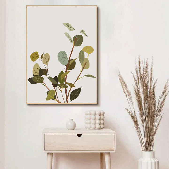 Minimalist akvarell kaktus potteplante grønne blader veggkunst fine kunst lerret utskrifter bilder for spisestue stue kunstdekor | Skanto