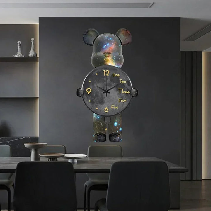 Glødende Stjerne Bamse LED Veggklokke | Skanto