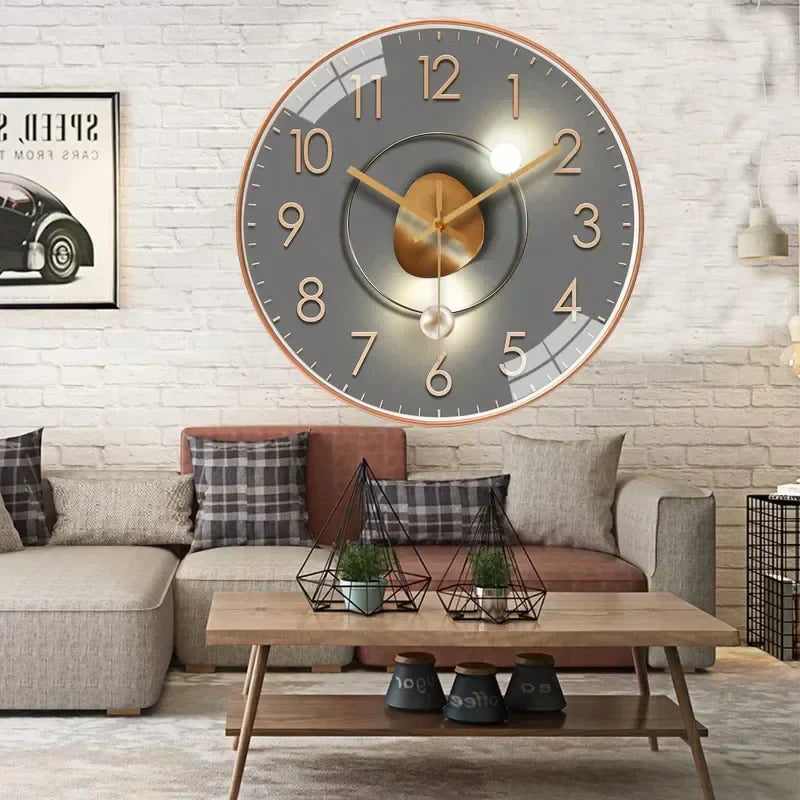 Skanto | Stille Klassisk Veggur | Ikke-tikkende Elegant Klokke for Soverom og Kontor