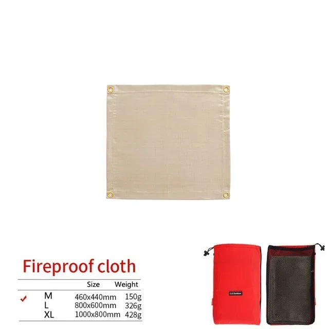 Skanto | CampVita Brannbeskyttelse Camping Matte | Varmeresistent & Brannsikker | Ideell for Grill & Leirbål | Glassfiber Beige