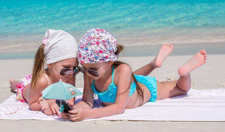 Telefon Parasol Solskjerm - Søt Mini Parasol for Telefon med Universell Justerbar Sugekopp Stativ | Skanto