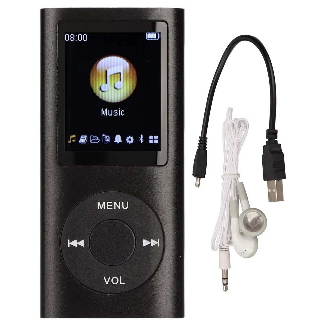 Kompakt MP3-spiller med 1,8-Zoll-LCD-skjerm.