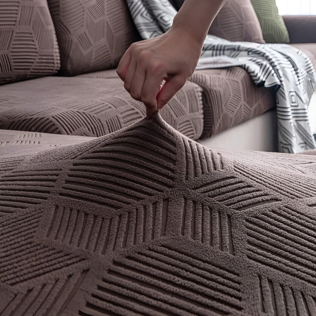 Jacquard sofabukser med geometrisk patruljemønster - mykt og dyreprint | Ideell for beskyttelse og koselige oppholdsrom