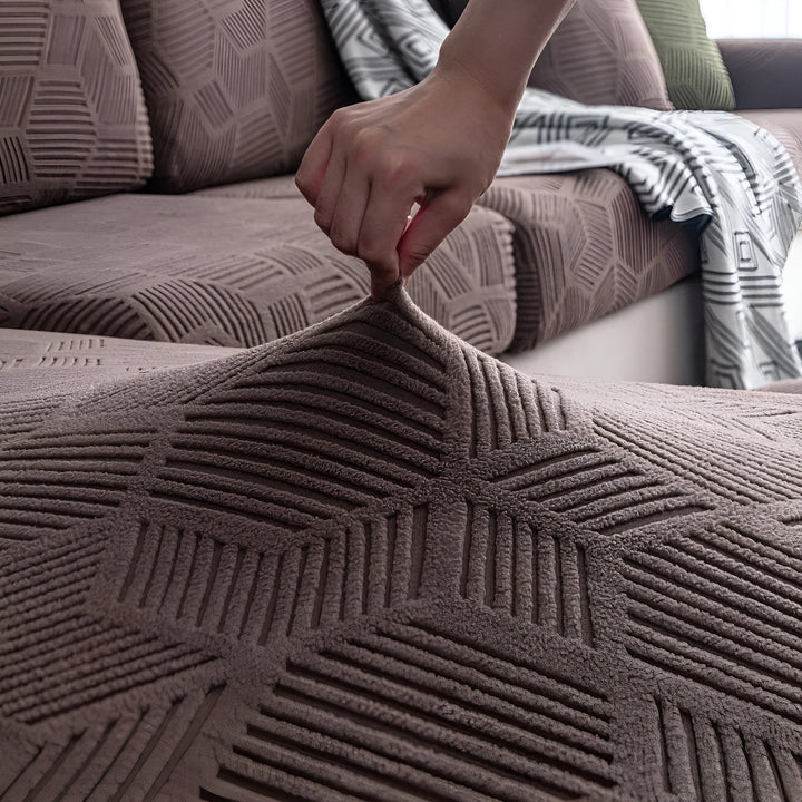 Jacquard sofabukser med geometrisk patruljemønster - mykt og dyreprint | Ideell for beskyttelse og koselige oppholdsrom