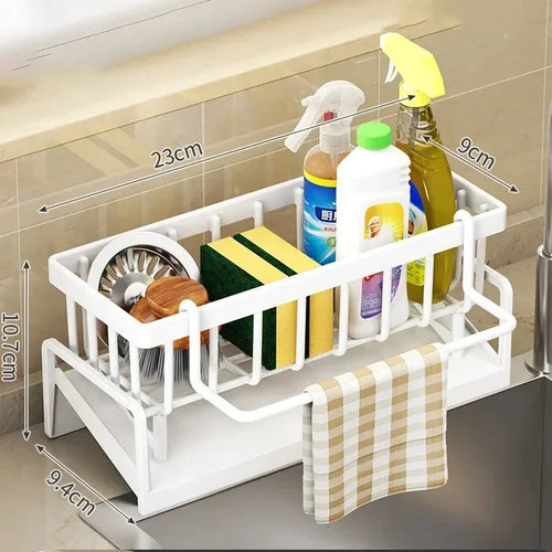 Skanto | Kjøkken Myk Svamp Holder Kjøkken | Multifunksjonell Dreneringsstativ | For Vask, Kluter & Oppvaskmiddel | Organizer Hylle