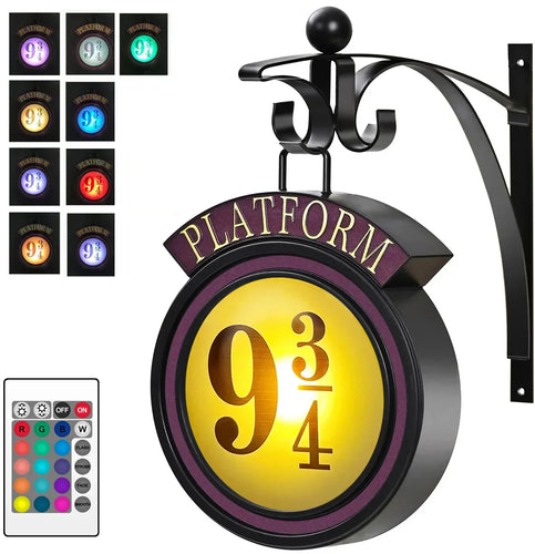 Skanto | Harry Potter 9 3/4 Figur Nattlykt LED Magiske Vegglamper Plattform Hogwarts 3D Lampe Harrys Rom Dekor Barnebursdagsgave