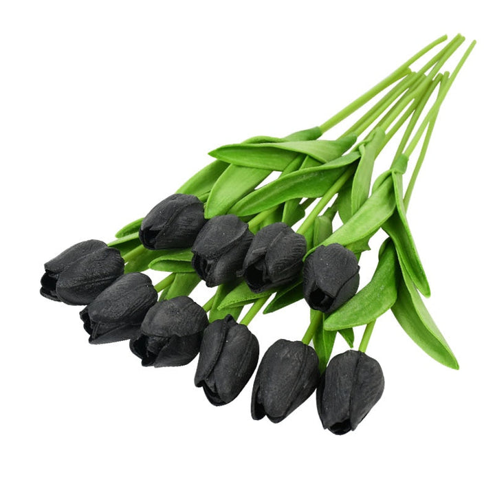 Skanto | Kunstig Blomsterbukett med Tulipaner, Dekorasjon (10 Stykker)