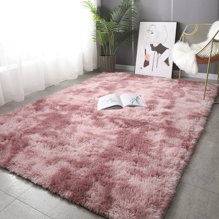 Flauschiger, ultraweicher, rutschfester Teppich mit Memory-Schaum-Kissen