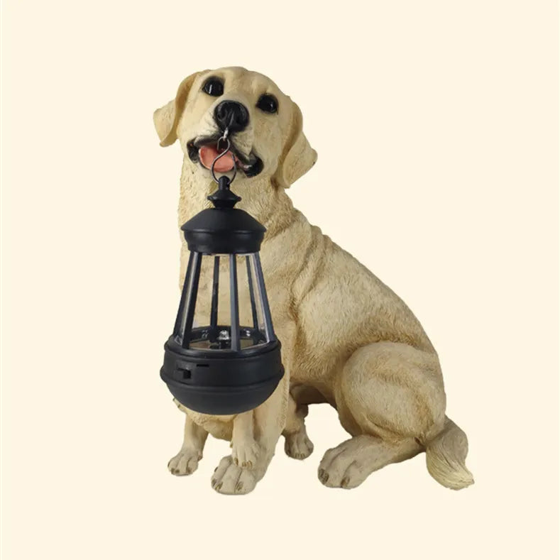 Skanto | Solcelledrevet Utendørs Harpiks Hundestatuett Lampe
