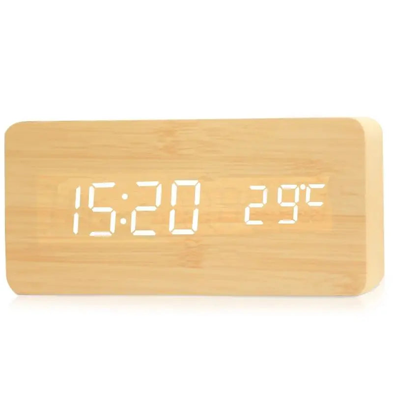 Skanto | EcoTime Tre Digital Vekkerklokke | LED Display | Moderne Design | Stille | Miljøvennlig