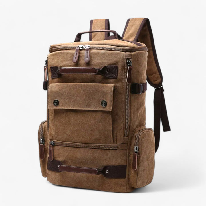 Skanto | Vintage Canvas Backpack – Stilig og funksjonell med laptoplomme for hverdagsliv og eventyr