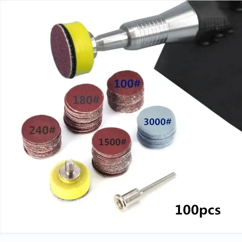 Skanto | ITLY 1 tomme 100 stk sandpapirsett: Slipeskive sandpapir for Dremel verktøy - Slipematter inkludert