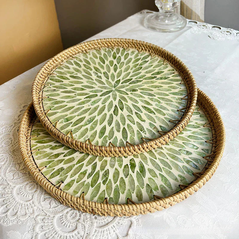Skanto | Lotus Leaf Rattan & Shell Fruktbolle Brett