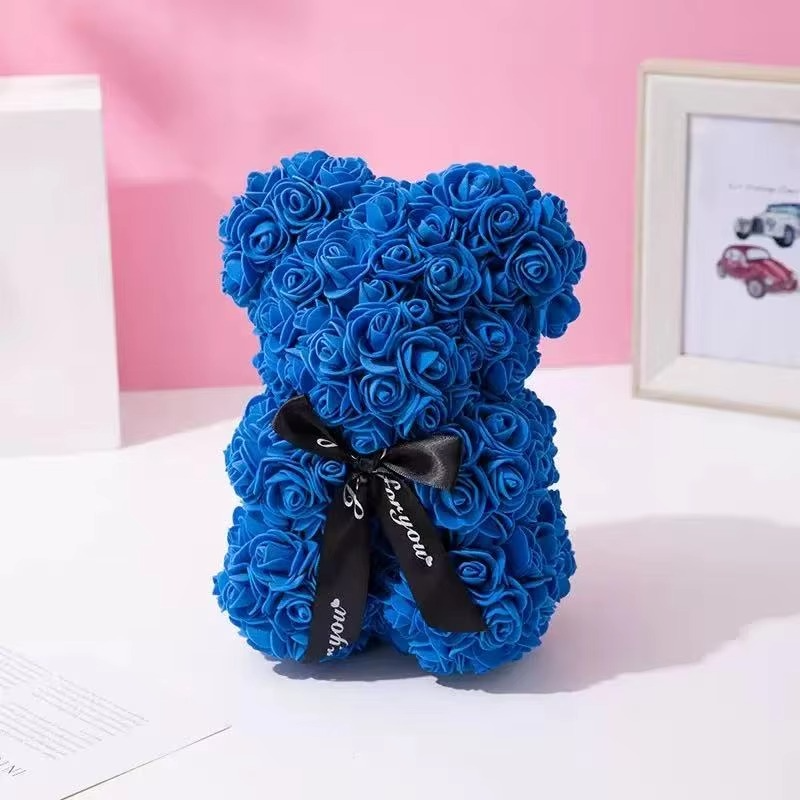 Skanto | 9.8in Kunstig Rose Teddy Bjørn Gave med Presentasjonsboks - Romantisk Jubileum eller Valentines Dag Dekor