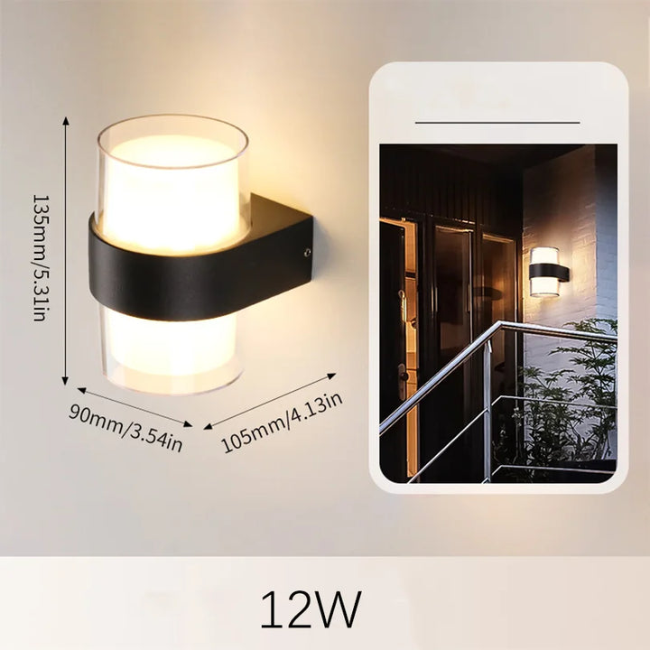 Skanto | LED Utendørs Vegglampe AuroBeam | IP66 Vanntett | Bevegelsessensor & Skumringssensor | 6W / 12W