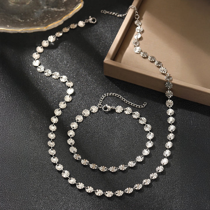 Skanto | Sirkel Spiral Armbånd og Halskjedesett