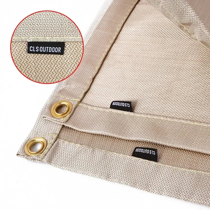 Skanto | CampVita Brannbeskyttelse Camping Matte | Varmeresistent & Brannsikker | Ideell for Grill & Leirbål | Glassfiber Beige