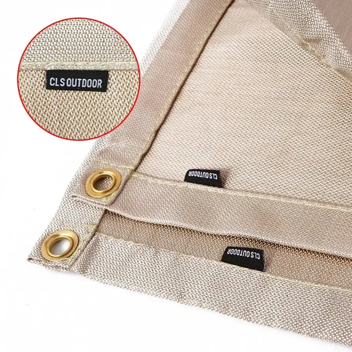 Skanto | CampVita Brannbeskyttelse Camping Matte | Varmeresistent & Brannsikker | Ideell for Grill & Leirbål | Glassfiber Beige
