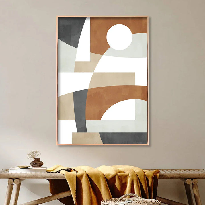Geometrisk Abstrakt Fargeblokk Veggkunst Fine Art Lerret Utskrifter Nøytrale Farger Bilder For Stue Spisestue Hjemmekontor Dekor | Skanto