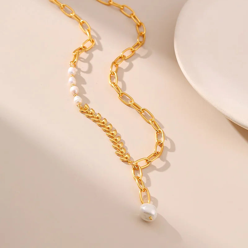 Skanto | 18k Minimal Mix Kjede Lariat Halskjede