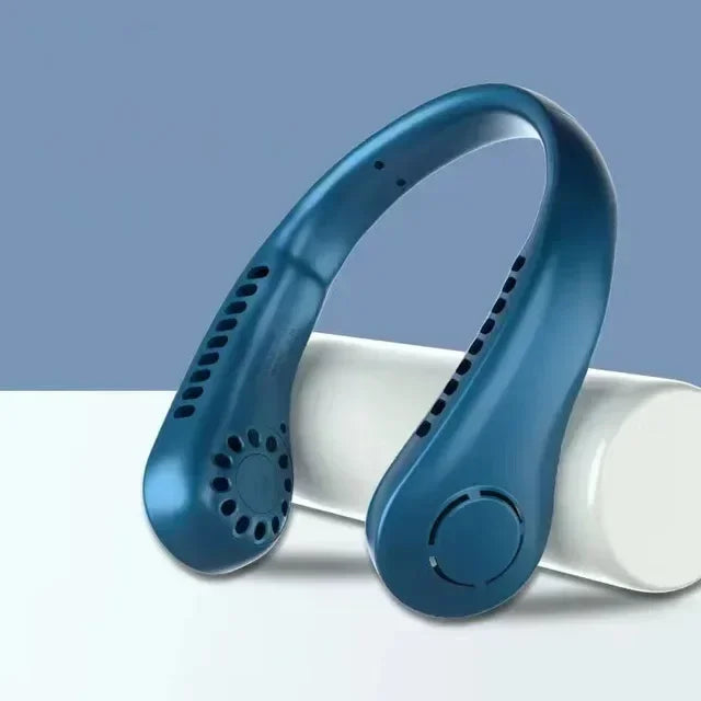 Bærbar Mini Hals Henging Vifte - Luftkjølt, Bærbar USB Vifte for Utendørs Sport, Løping, Reising, Bladfri Design | Skanto