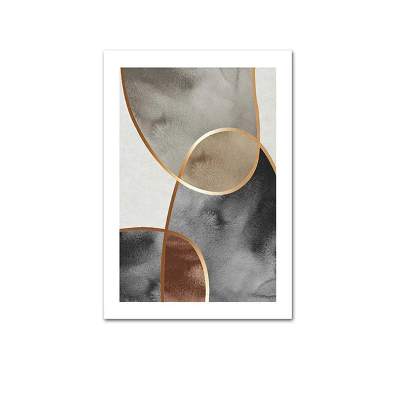 Skandinavisk Minimalistisk Geometrisk Mørke Nøytrale Farger Veggkunst Fine Art Lærred Utskrifter Moderne Abstrakte Bilder For Stue Hjem Dekor | Skanto