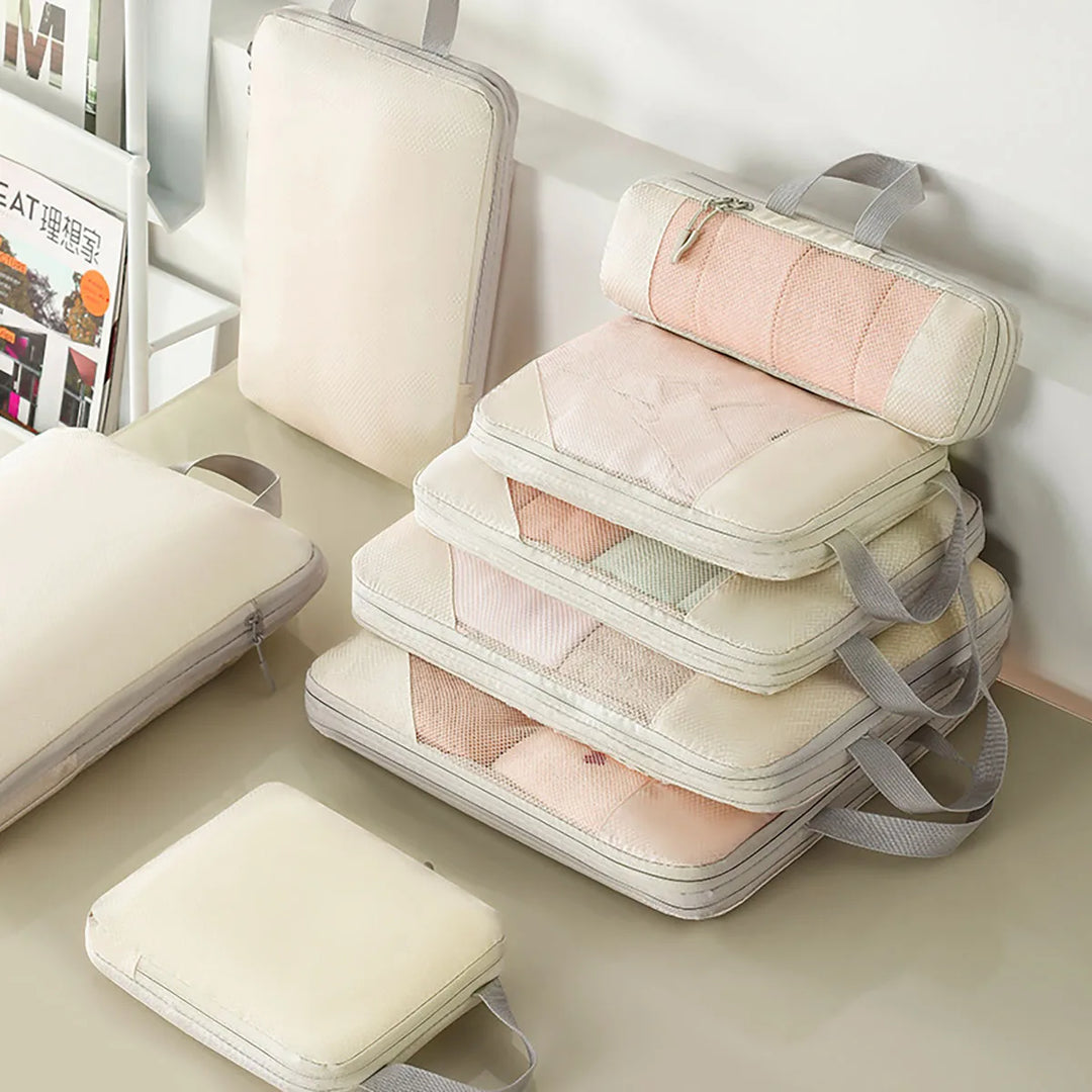 Skanto | PackNest Kompresjons Organizer Set | 5-delt | Plassbesparende & Vannavvisende | Ideell for reise & hverdagsbruk