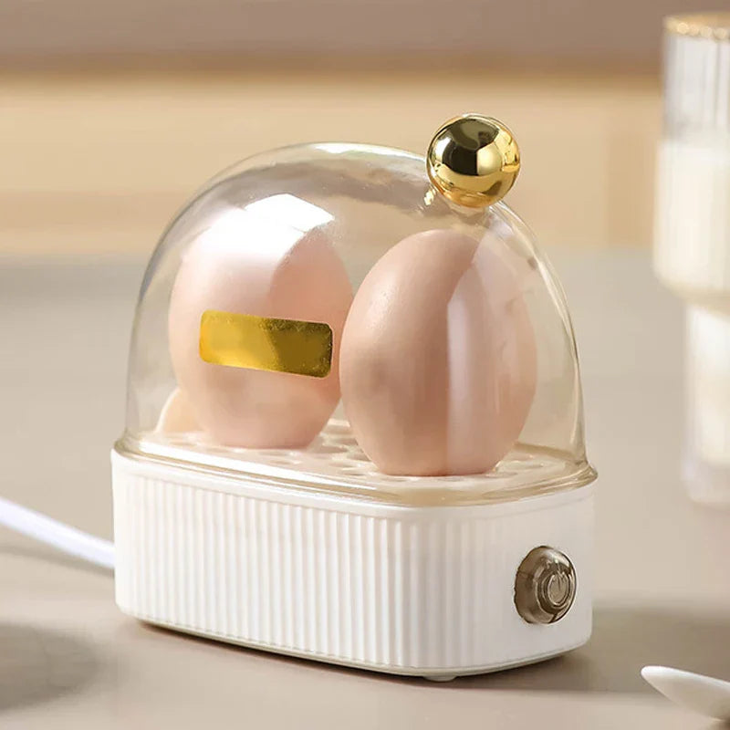 Skanto | 120W 220V Elektrisk Eggkoker & Egg Poacher - Automatisk Mini Frokostmaskin for 2 Egg, Bærbar Damper