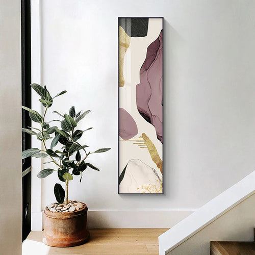 Fargerik nordisk abstrakt høyt format veggkunst fine art lerretutskrifter for inngangshallen stuen korridoren kreativ moderne interiørdesign | Skanto