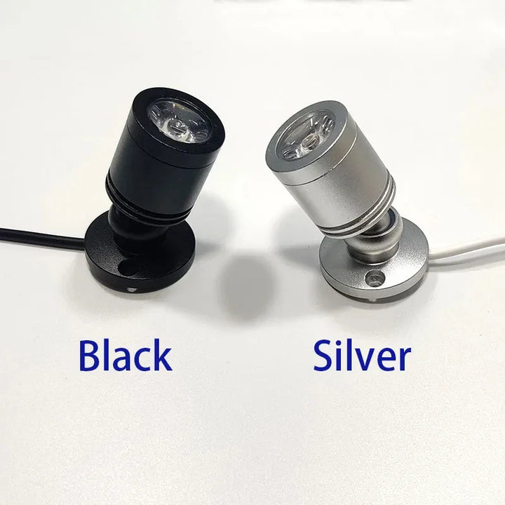 Skanto | Mini LED Spot LuxoDot | 1W/3W | USB Spotlight for Display Cases & Decoration | Varm & Kald Hvit | Aluminiumhus