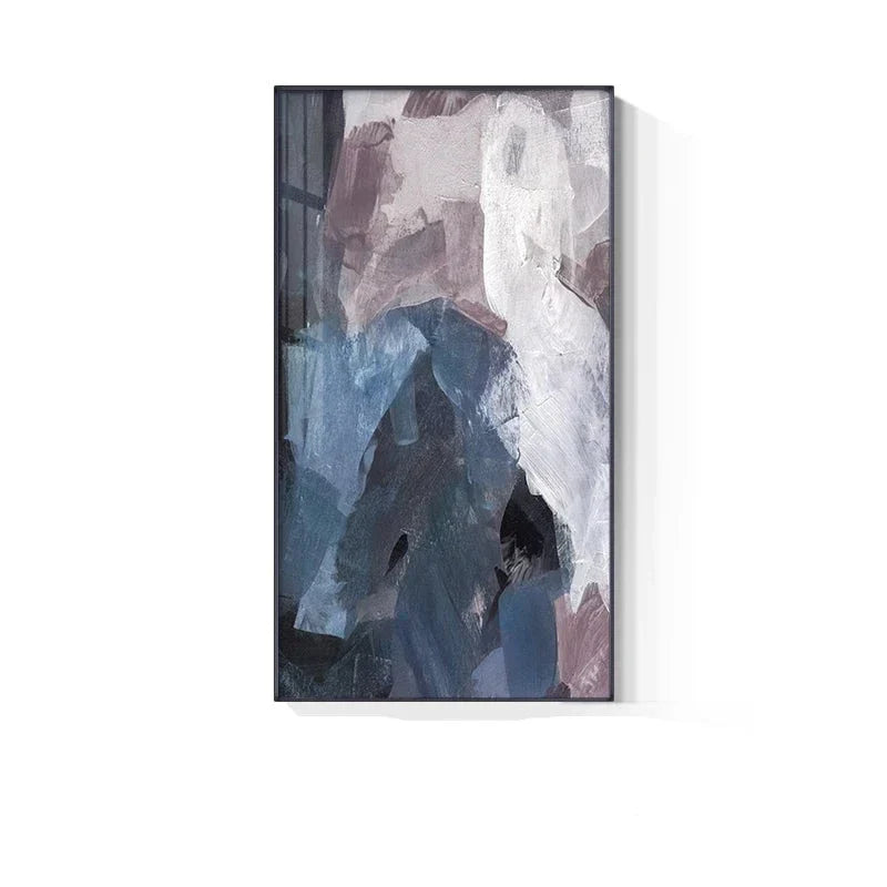 Blå Mauve Lilla Abstrakt Fargeblokk Veggkunst Fine Art Lerret Utskrifter Bilder For Luksusleilighet Stue Spisestue Inngang Mottak Foyer Dekor | Skanto
