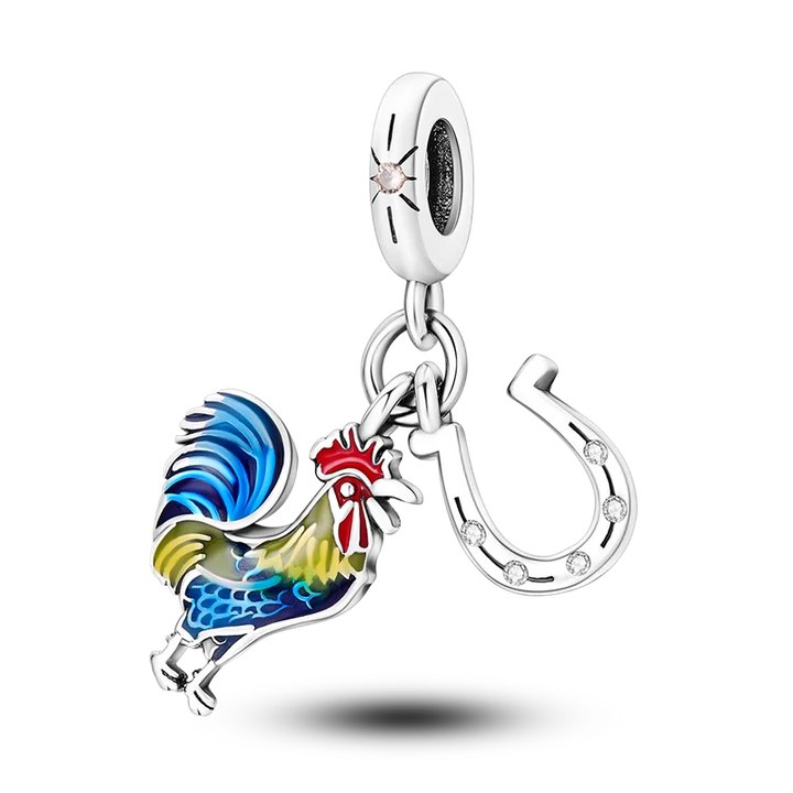 Skanto | 925 Sølv Gylden Leopard Charms Perler Fargerik Kameleon Nesehorn Løve Skarabé Katt Anheng Kompatibel med Original Pandora Armbånd Smykker
