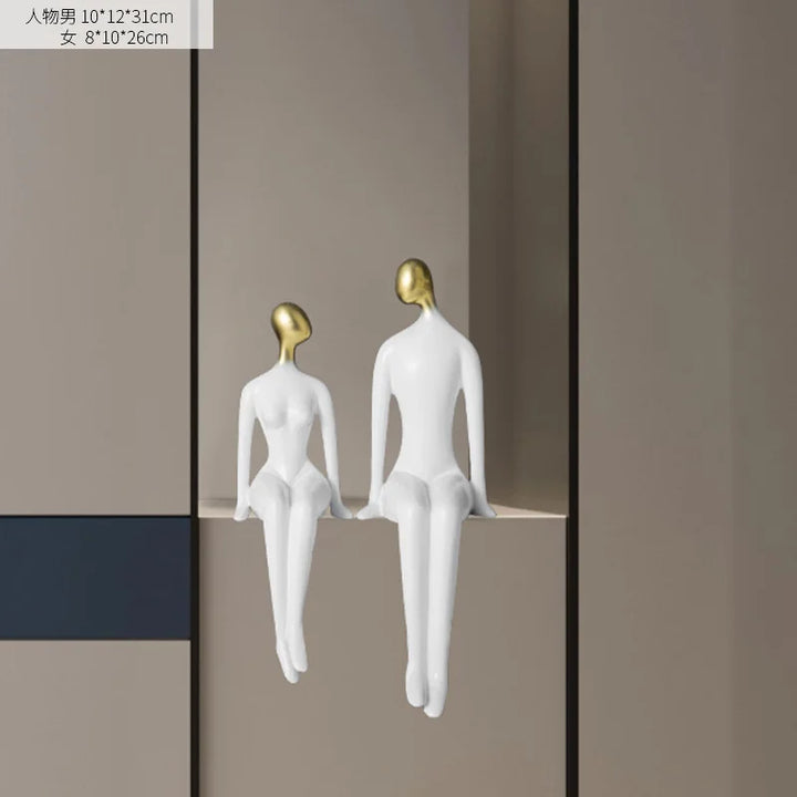 Skanto Decor Abstrakte Par Figuriner Minimalisme Innredning Tilbehør TV-Skap Ornamenter Stue Dekor Gaver