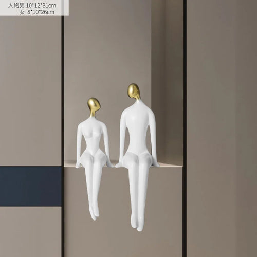 Skanto Decor Abstrakte Par Figuriner Minimalisme Innredning Tilbehør TV-Skap Ornamenter Stue Dekor Gaver