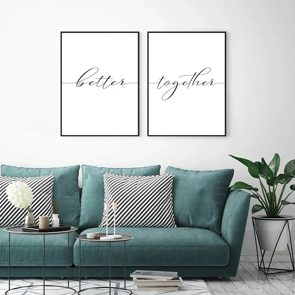 Lovers Quote Wall Art Svart Hvit Minimalistisk Typografiske Plakater Fine Art Lerret Utskrifter Bilde For Soverom Stue Kunst Dekor | Skanto