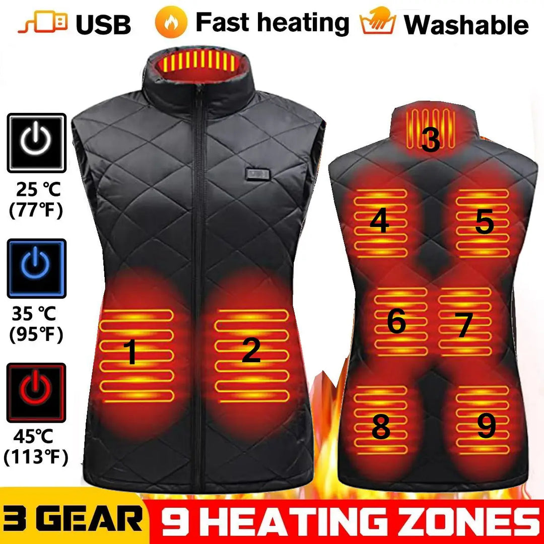Skanto | ThermaBelle Kvinners Varme Vest | USB Oppvarmet Vest med Infrarød Teknologi | Temperaturregulerende & Lettvekts | Ideell for Høst & Vinter