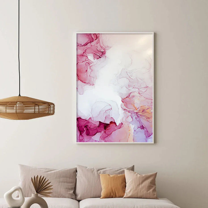 Abstrakt Minimalistisk Rosa Blekk Marmor Trykk Veggkunst Fine Art Lerret Utskrifter Bilder For Stue Soverom Hotellrom Kunst Dekor | Skanto