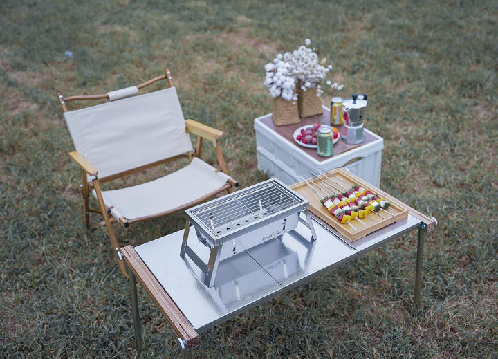 Ultimate Camping Style Rustfritt Stål Sammenleggbar Grill | Skanto
