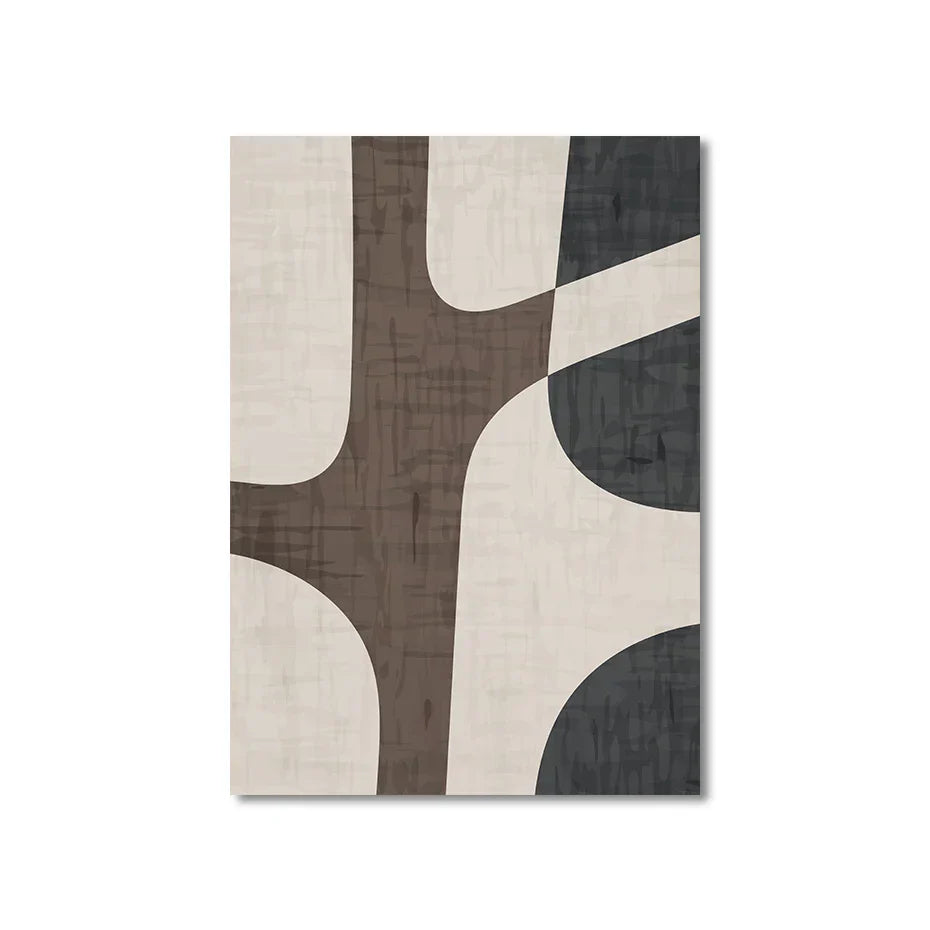 Moderne Geometrisk Brun Beige Abstrakt Veggkunst Fin Kunstler Lerret Utskrifter Bilder For Stue Soverom Samtidsinteriør Dekor | Skanto