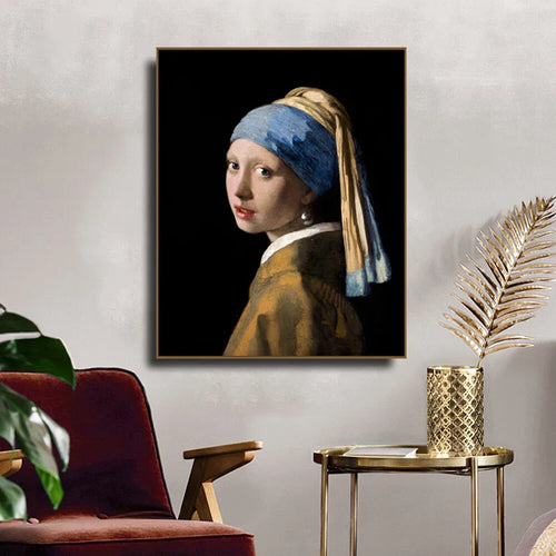 Jente Med Perleøredobbe Plakat Johannes Vermeer Hollandsk Gylden Alder Maleri Fine Art Lærred Utskrifter Klassisk Maleri For Stue Spisestue Dekor | Skanto