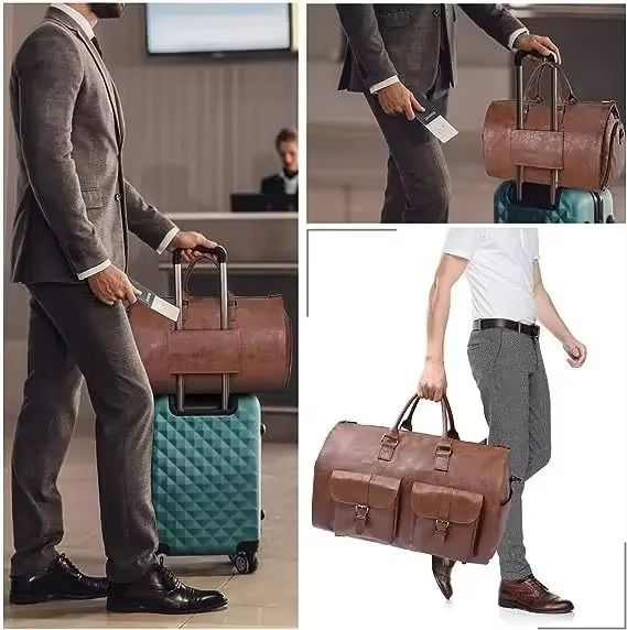 Skanto | Garment Duffel Weekend Bag – Sammenleggbar Håndbagasje Draktveske for Menn