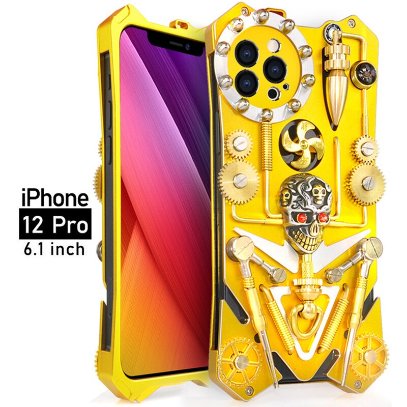 Skanto | Mekanisk Dødskalle Cyberpunk Stil iPhone Deksel