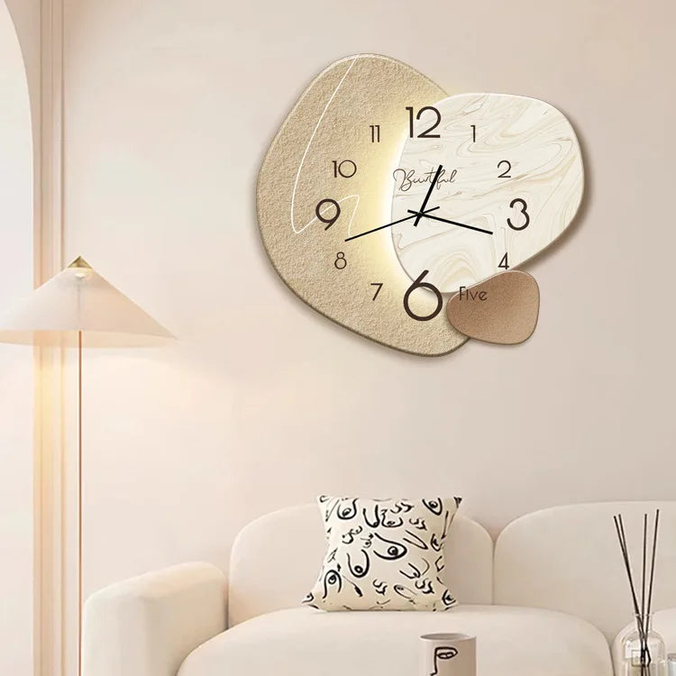 Moderne design veggklokke for stue – Stilig, stille veggklokke for elegant romdekorasjon | Skanto